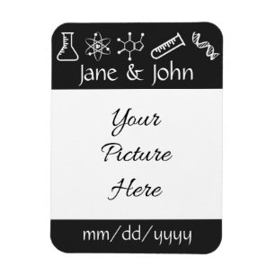 Attractive Forces in Black Save-the-Date Magnet