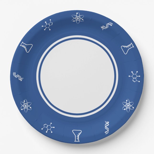Attractive Forces in Blue Paper Plate (Front)