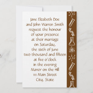 Attractive Forces in Chocolate Wedding Invitation