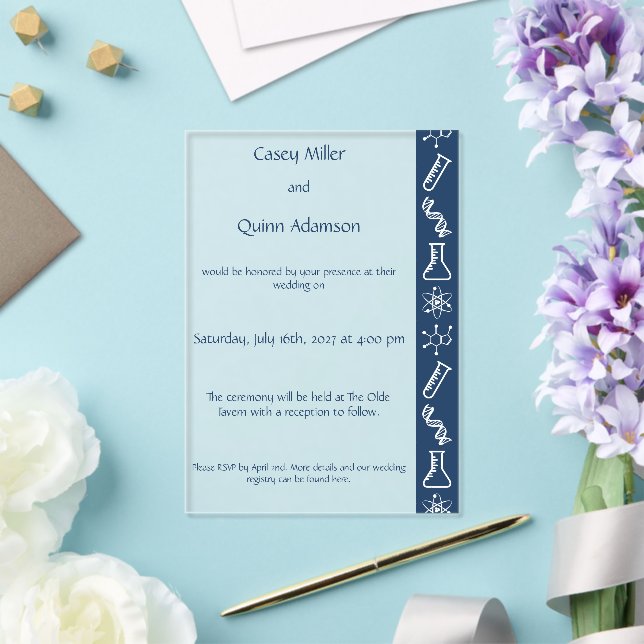 Attractive Forces in Navy Acrylic Wedding  Invitations (Insitu (Wedding))