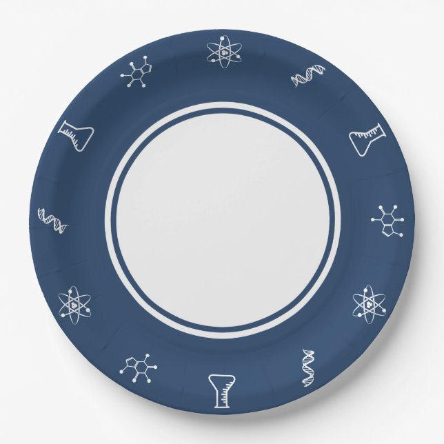 Attractive Forces in Navy Paper Plate (Front)