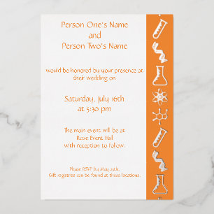 Attractive Forces in Orange Foil Invitation