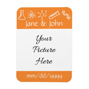 Attractive Forces in Orange Save-the-Date Magnet
