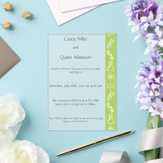 Attractive Forces in Peridot Acrylic Wedding  Invitations (Insitu (Wedding))