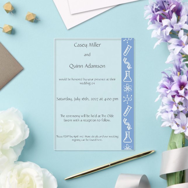Attractive Forces in Periwinkle Acrylic Wedding  Invitations (Insitu (Wedding))