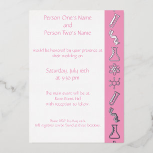 Attractive Forces in Petal Pink Foil Invitation