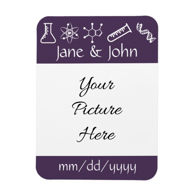 Attractive Forces in Purple Save-the-Date Magnet (Vertical)