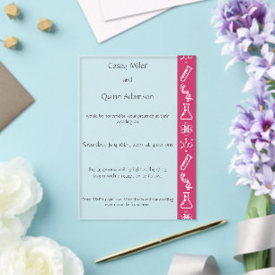 Attractive Forces in Raspberry Acrylic Wedding Invitations