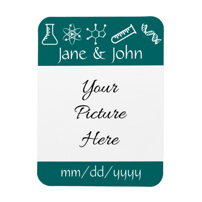 Attractive Forces in Teal Save-the-Date Magnet (Vertical)