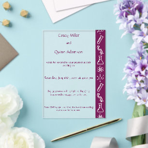 Attractive Forces in Wine Acrylic Wedding Invitations