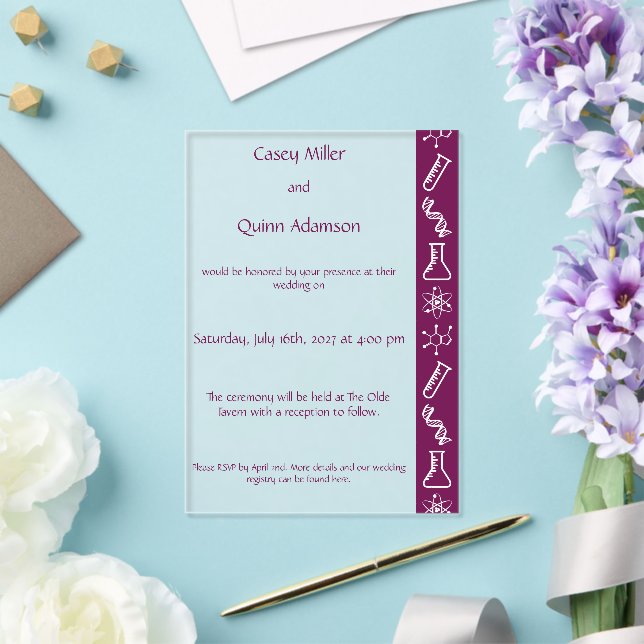 Attractive Forces in Wine Acrylic Wedding  Invitations (Insitu (Wedding))