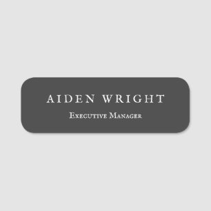 Attractive Grey Black Classical Minimalist Name Tag