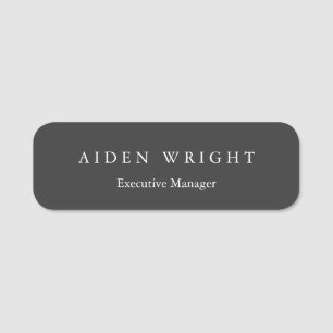 Attractive Grey Black Classical Minimalist Name Tag