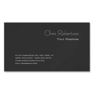 Attractive Grey Chic Sharp Modern Magnetic Business Card