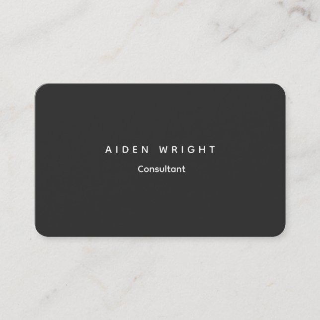 Attractive Grey Classical Minimalist Business Card (Front)