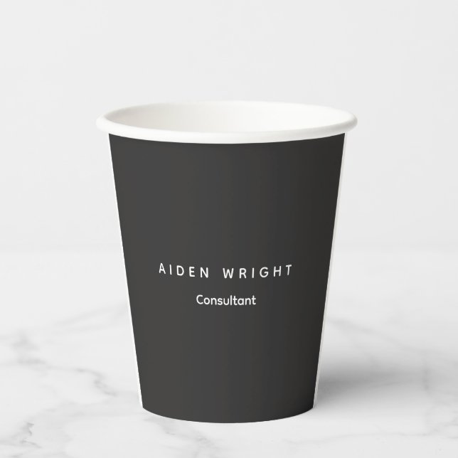 Attractive Grey Classical Minimalist Paper Cups (Front)