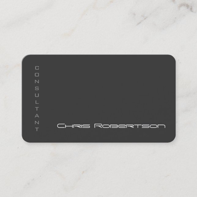 Attractive Grey White Charming Business Card (Front)