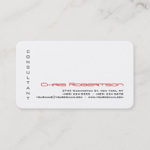 Attractive Grey White Red Charming Business Card
