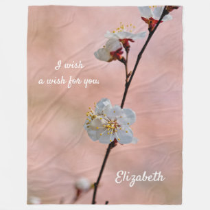 Attractive Japanese Apricot Flowers Fleece Blanket