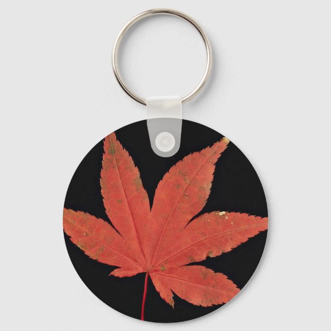 Attractive Japanese maple leaf Key Ring (Front)