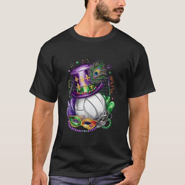 Attractive Mardi Gras Mix Volleyball Costume Festi T-Shirt (Front)
