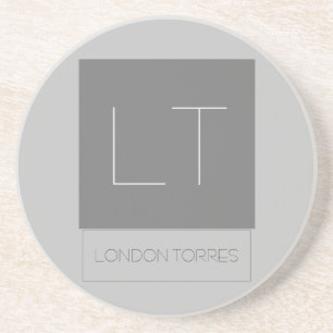 Attractive Monogram Grey Plain Coaster