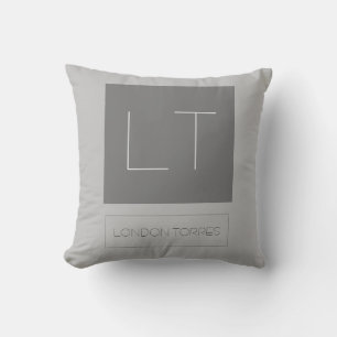 Attractive Monogram Grey Plain Cushion