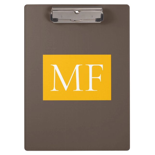 Attractive Monogram Modern Minimalist Clipboard (Front)