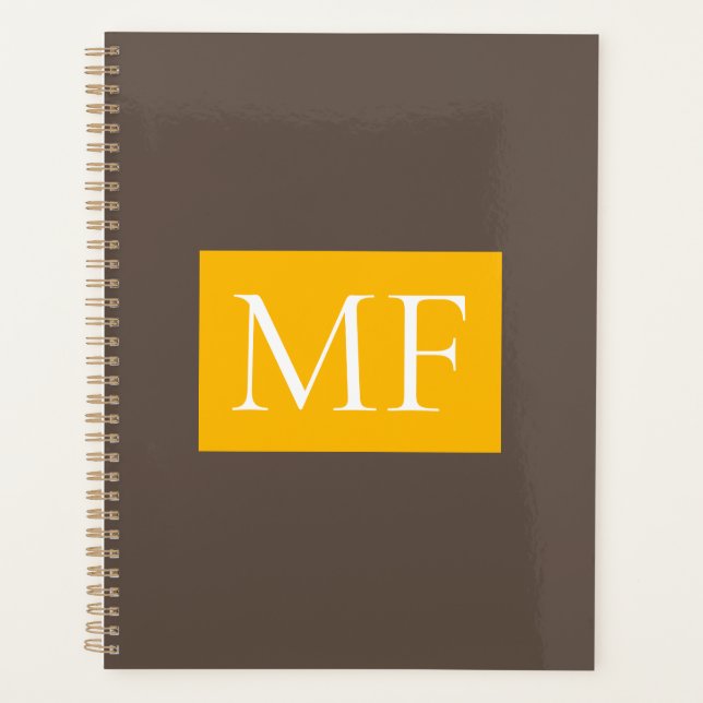 Attractive Monogram Modern Minimalist Planner (Front)