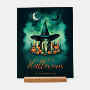 Attractive & Mystical Halloween Witch Conjures  Acrylic Sign