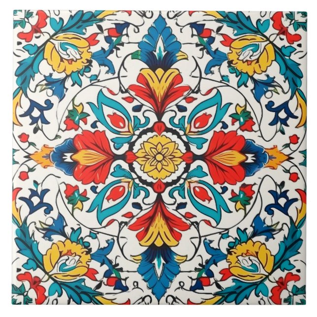 Attractive Portuguese Azulejo Ceramic Tile. Ceramic Tile (Front)