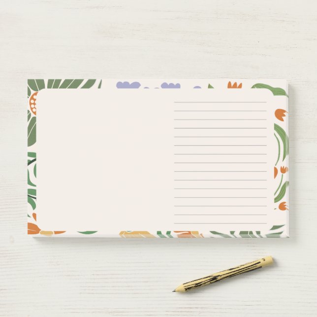 Attractive pretty pink background with floral Chic Post-it Notes (On Desk)