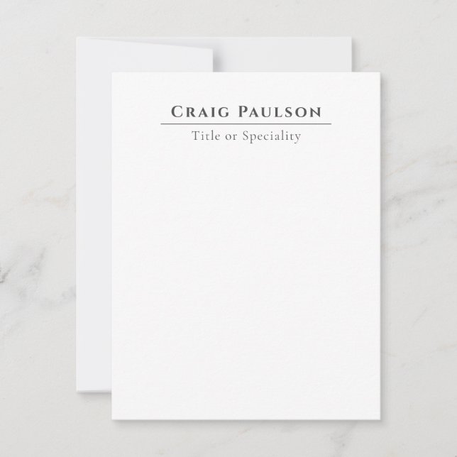 Attractive Professional Plain Minimalist Card (Front)