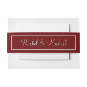 Attractive Red and Grey Invitation Belly Band
