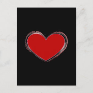Attractive Red Heart Black Pop Art Love Postcard