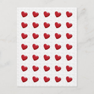 Attractive Red Hearts Grey Pop Art Love Postcard