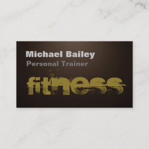 Attractive Sepia Brown Colour Personal Trainer Business Card