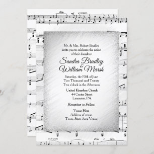 Attractive Sheet Music Wedding Theme Invitation
