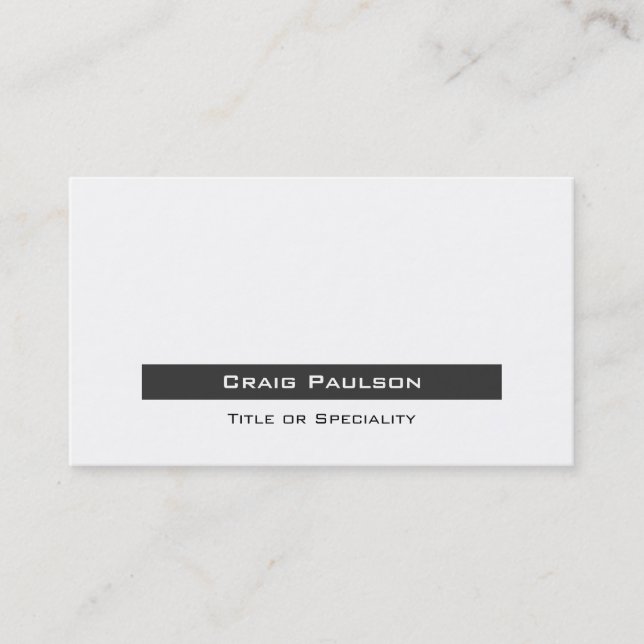 Attractive Simple Grey Black White Business Card (Front)