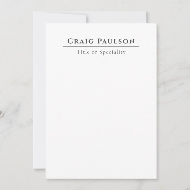 Attractive Simple Professional Plain Minimalist Card (Front)