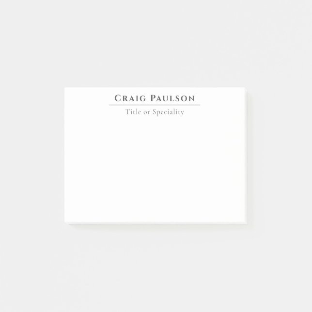 Attractive Simple Professional Plain Minimalist Post-it Notes (Front)