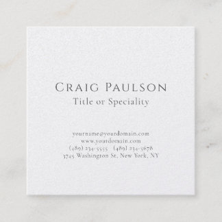Attractive Simple Professional Plain Premium Pearl Square Business Card