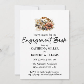 Attractive Wedding Ring, Engagement Bash Invitation
