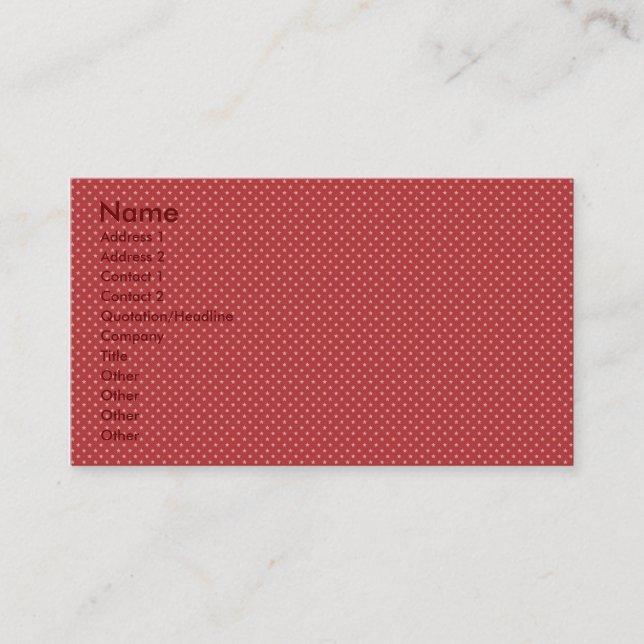 Attractive white stars on rough red surface business card (Front)