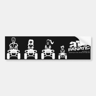 ATV Family Stick Figure (Dad, Mum, Daughter, Son) Bumper Sticker