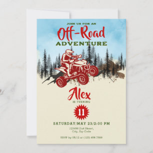ATV Four Wheeler Off Road Adventure Birthday Invitation