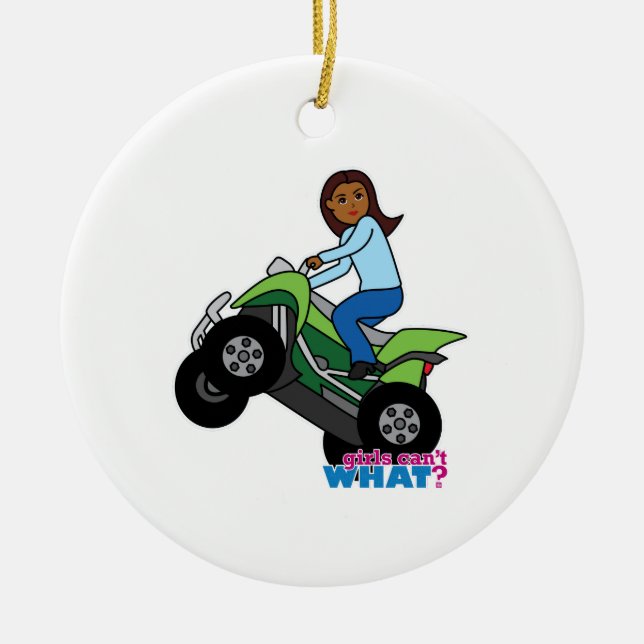 ATV Girl Ceramic Tree Decoration (Front)