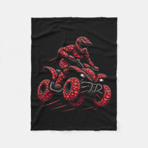 Atv Quad 4 Wheeler Bike Heart Atv Rider Boys Mens Fleece Blanket