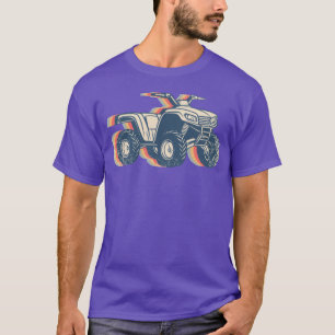 Atv Quad 4 Wheeler Retro Line Art vintage T-Shirt