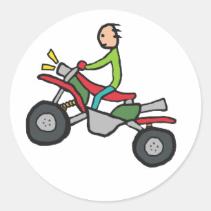 ATV Quad Biking Classic Round Sticker